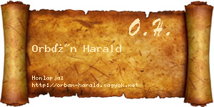 Orbán Harald névjegykártya